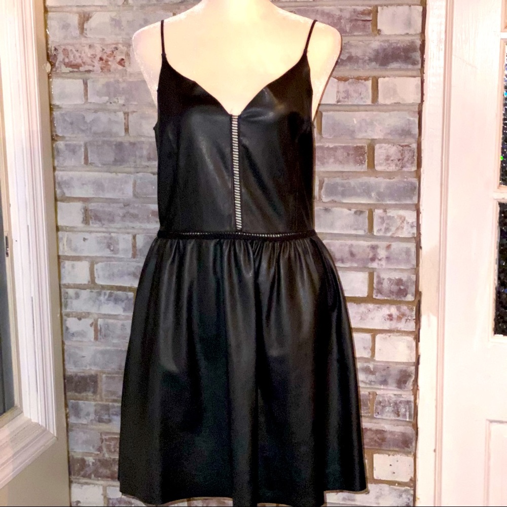 Vegan leather skater dress